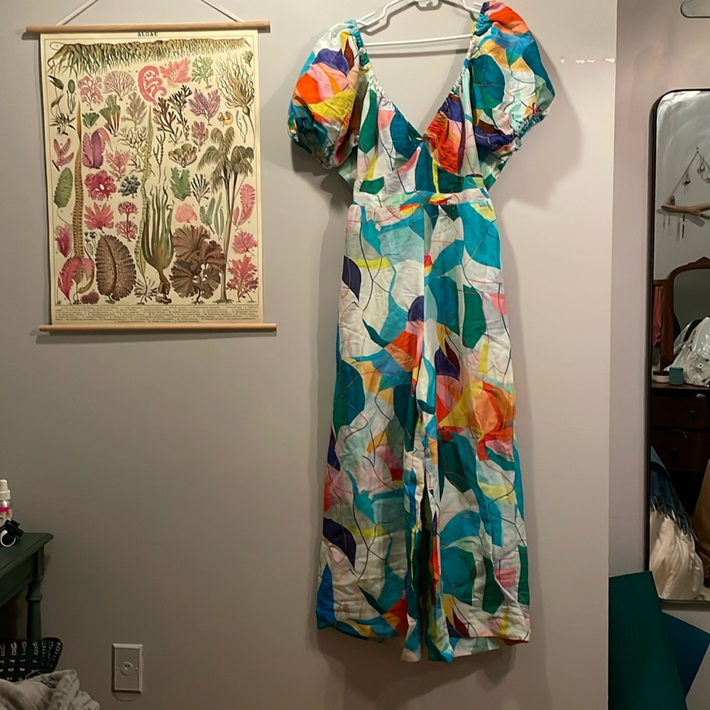 Anthropologie Ranna Gill Tie-Back Cutout Jumpsuit